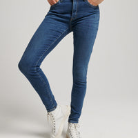 Organic Cotton Vintage Mid Rise Skinny Jeans - Dark Blue