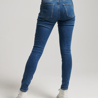 Organic Cotton Vintage Mid Rise Skinny Jeans - Dark Blue