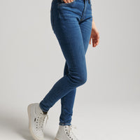 Organic Cotton Vintage Mid Rise Skinny Jeans - Dark Blue