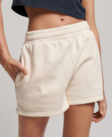 Vintage Wash Sweat Shorts - Cream