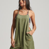 Woven Playsuit - Green